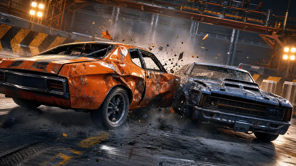Car Destruction King: Reading Impact Through Shape and Material